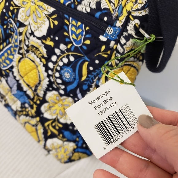 Vera Bradley Large Messenger Bag Retired Pattern "Ellie Blue" Work/School/Travel - Picture 6 of 11